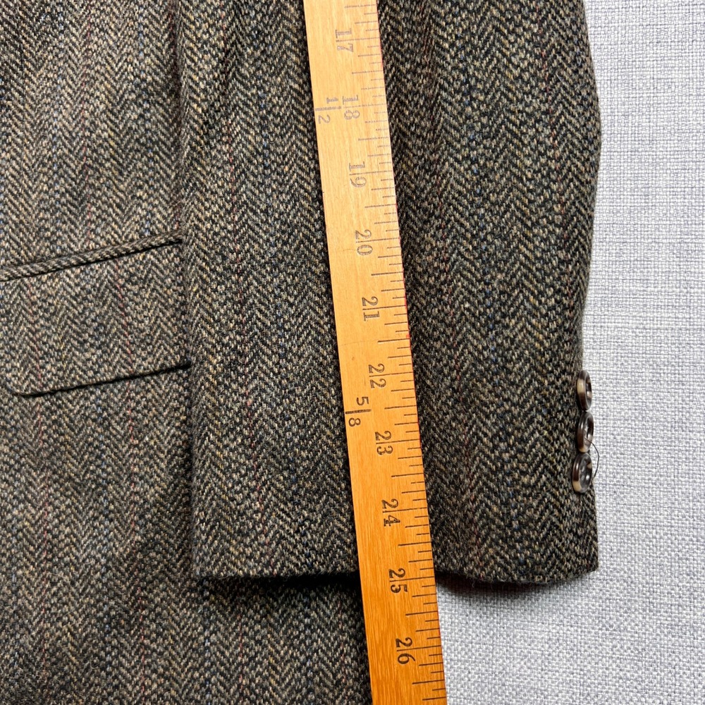 Vintage 90s Cricketeer Wool Tweed Sport Coat Blazer Men 48R Brown Academia Prep - Picture 12 of 16